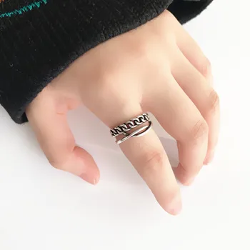 

Real Silver Color Jewelry Open Lines Rings for Women Wedding Finger Open Ring Anillos Anelli