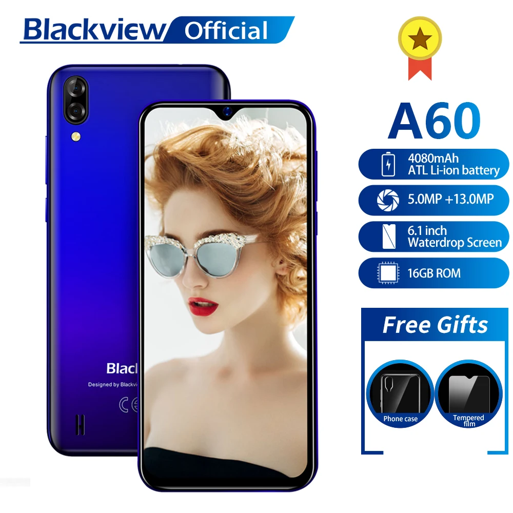Blackview A60 Smartphone Quad Core Processor 4080mah Battery Cellphone 16gb 6 1 Inch 19 2 9 Screen Dual Camera 3g Mobile Phone Cellphones Aliexpress