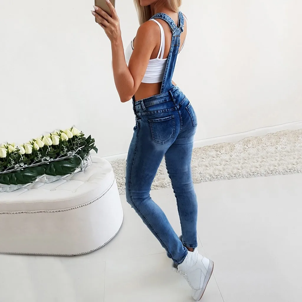 Женские джинсовые комбинезоны с карманами, сексуальные длинные Комбинезоны, комбинезоны, женские Pantalon, Femme#4
