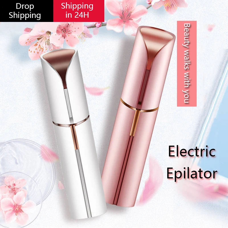 

New Brand Electric Eyebrow Trimmer Makeup Painless Eye Brow Epilator Mini Shaver Razors Portable Facial Hair Remover for Women