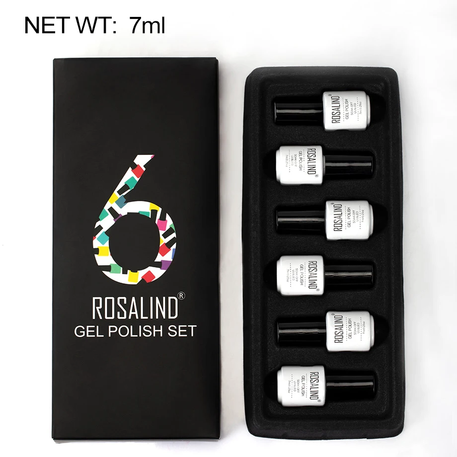 ROSALIND УФ-гель для ногтей инструмент маникюрный набор и набор для ногтей художественная кисть Бафф масляная основа Топ гель лак мешок 24 Вт УФ светодиодный светильник