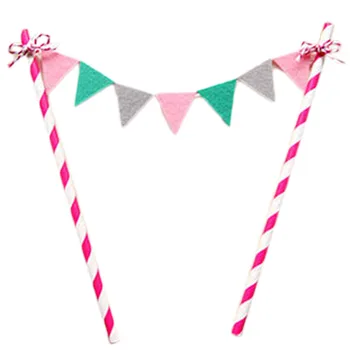 

1pc Cupcake Cake Topper Flags Baby Shower Child Birthday Party Supplies Baking Party Hanging Decoration Color Random 1031