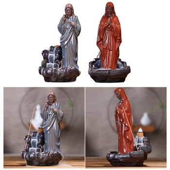 

2x Backflow Incense Burner Ceramic Waterfall Stick Coil Yoga Incense Burner