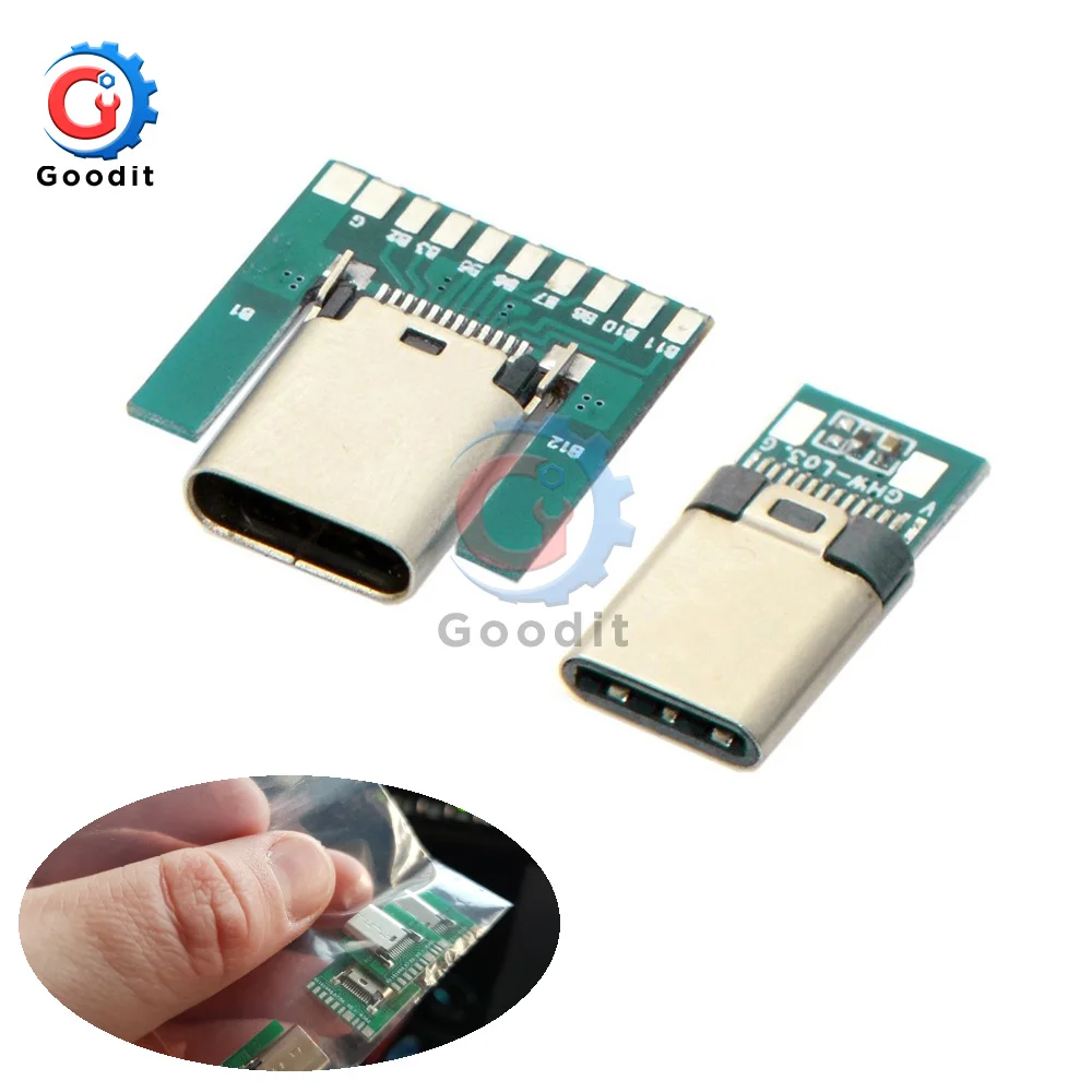 Разъем USB 3 1 Type C гнездовой разъем 24 контакта адаптер розеток для припоя провод и