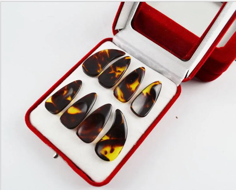 8 шт./компл. Guzheng Picks Gu Zheng Пальцы для ногтей с коробкой над струнами аксессуары
