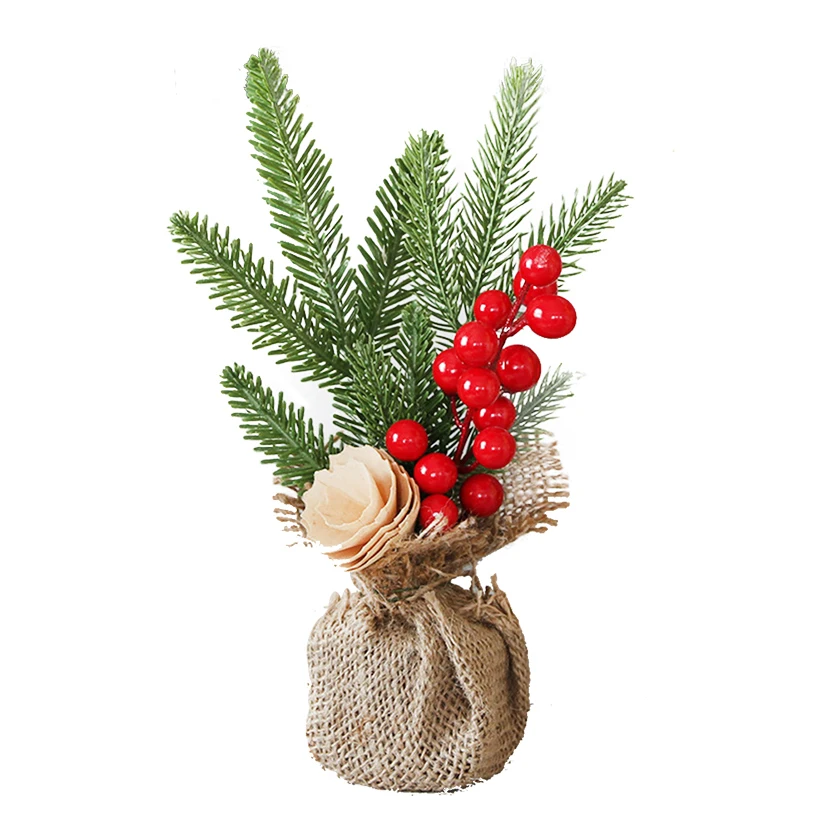 Pine Needle Bonsai with Pot Artificial Plant/Flowers Wedding/Christmas Balcony Bonsai Winter Home Decor Supplies - Цвет: a