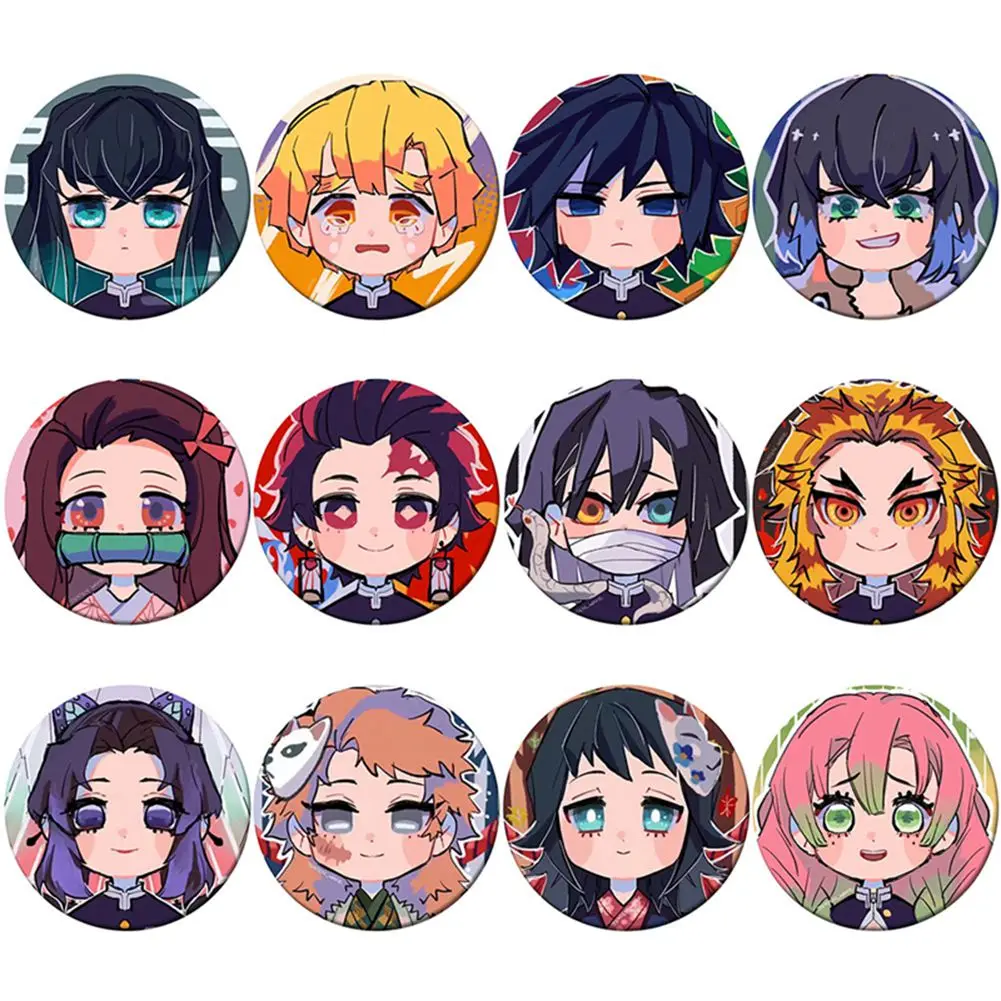 holidays costumes Anime Demon Slayer: Kimetsu No Yaiba Kamado Tanjirou Cosplay Badge Cartoon Collect Backpacks Bags Badges Button Brooch Pins naruto cosplay