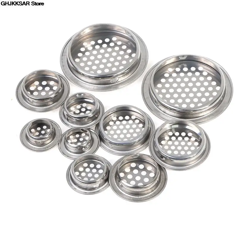 10pcs Round Cabinet Air Duct Vent Steel Louver Mesh Hole Plug Decoration Cover Wardrobe Grille Ventilation Systems Dia.19mm-53mm air vent grille