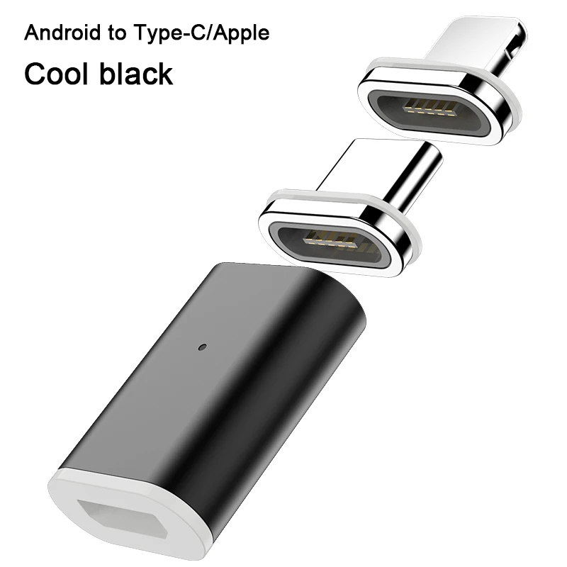 Магнитный USB C адаптер для iPhone XS X XR 8 7 поддержка QC3.0 8 Pin Micro usb type C зарядный разъем адаптер для huawei samsung - Цвет: Micro to 8Pin Type-c