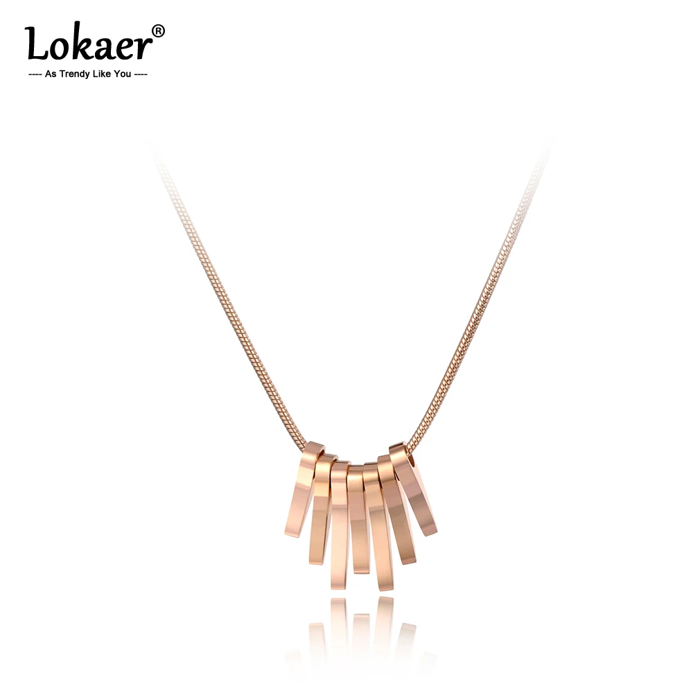 

Lokaer Trendy Bohemia Geometry Charm Pendant Necklaces For Women Girls Titanium Stainless Steel Chain Necklace Jewelry N19132