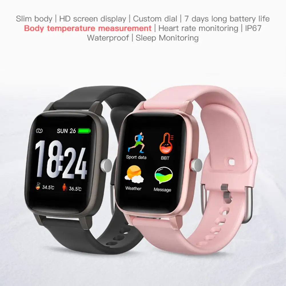 

T98 Smart Watch IP67 Waterproof Temperature Measurement Heart Rate Monitor Blood Pressure Fitness Sport Smartwatch for Men Women