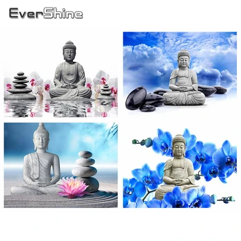 

Evershine Diamond Painting Religion Buddha Cross Stitch Kit 5D Full Square Rhinestone Embroidery Icons Zen Art Home Decoration