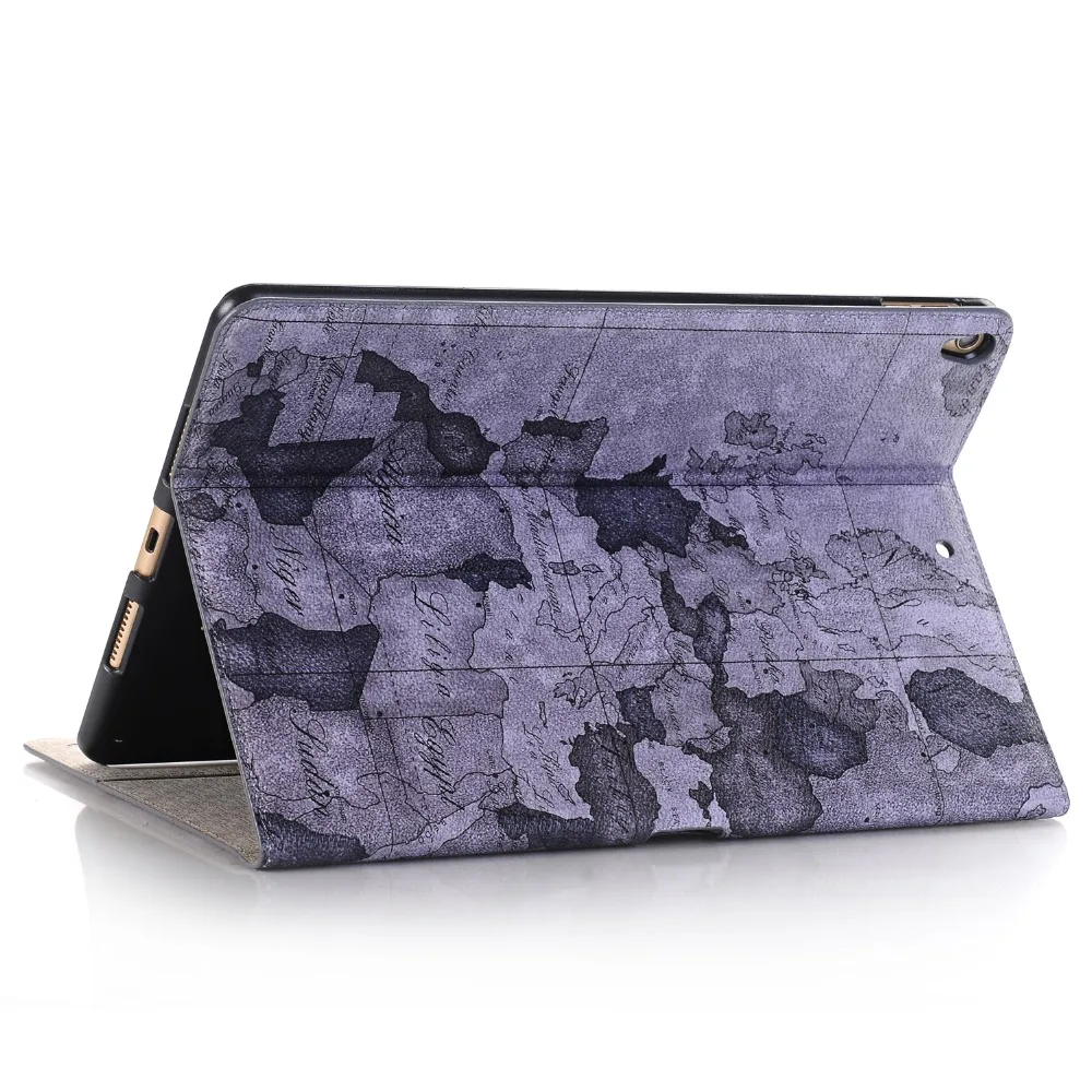 New Cartoon Coque for Apple iPad Pro 10.5 A1701 A1709 Case Print Map Flip Stand PU Leather Funda for iPad Pro 10.5 Folio Case    (2)