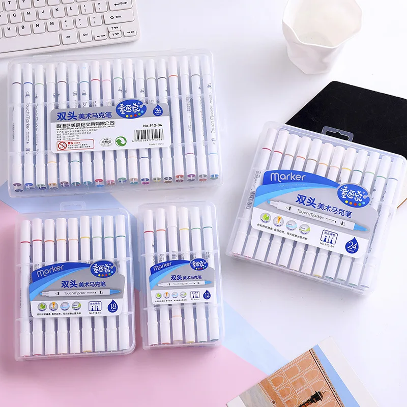

Double-headed Mark Threaded Painted Color Marker Multi-color Marking Pen Color Oily Marker