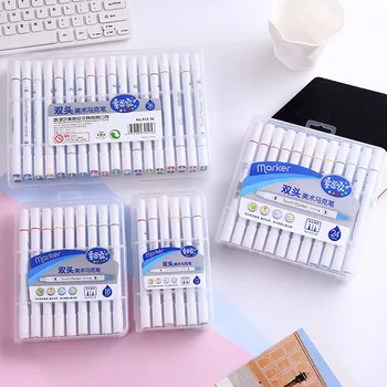 

Double-headed Mark Threaded Painted Color Marker Multi-color Marking Pen Color Oily Marker