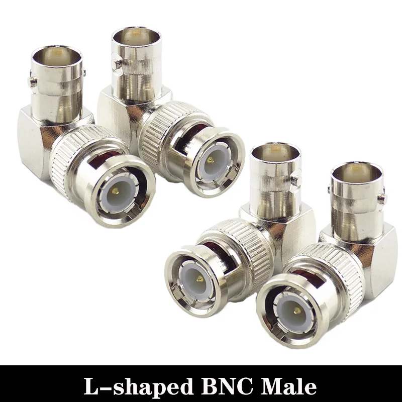 1 Uds en forma de L BNC adaptador de conector macho de ángulo recto a BNC hembra conectores de adaptador de Video de seguridad CCTV sistema de vigilancia