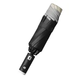 Parapluie pliant à trois volets en tissu protégé contre les chocs, bloc de lumières LED, résistant au vent, ameublement de la maison, marche 