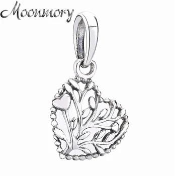 

Moonmory 2020 Real 925 Sterling Silver Flourishing Hearts Pendant Dangle Charms Fit for Brand Bracelet&Bangle Mother's day Gift