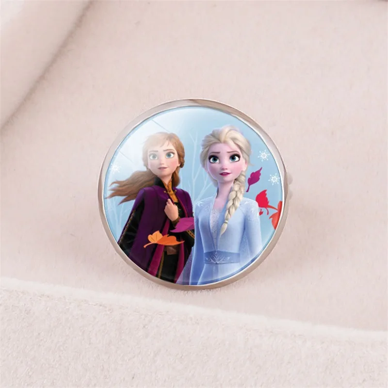 Anillo de princesa Elsa de Frozen de Disney, accesorios de maquillaje para niñas, juguetes para niños