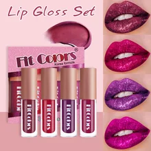 Lip Gloss 4 Colors Nude Matte Liquid Lipstick High Pigmented Waterproof Long Lasting Moisturizing Lipgloss Lip Makeup Cosmetics