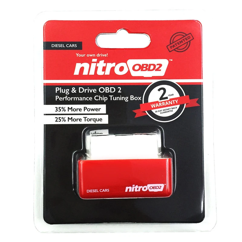 1 шт. ECO OBD2 Nitro OBD2 полный чип тюнинг производительность коробка Nitro OBD2 вилка и драйвер для дизельного бензина OBDII автомобильные аксессуары