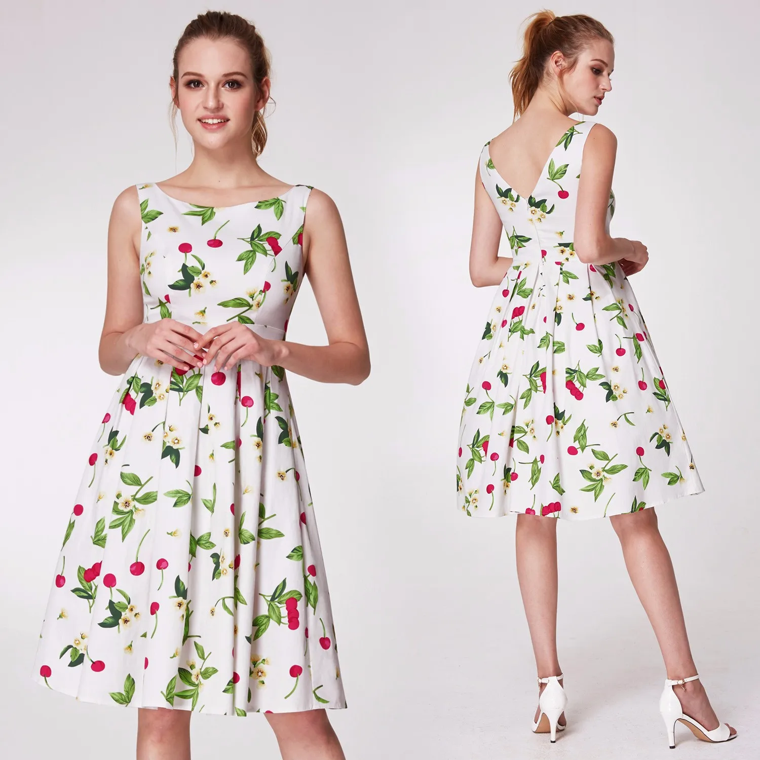 

2019 European And American Spring New Style Printed off-Shoulder Dress Dress