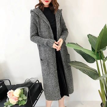 

Women's Jacket 2019 New Autumn&winter Sweater Women Loose Korean Student Knit Cardigan In The Long Mohair Coat