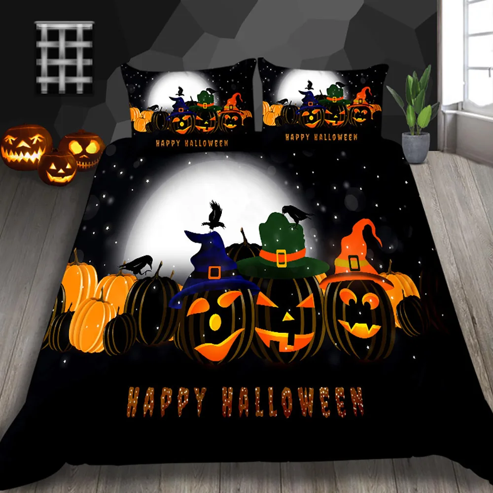 

Thumbedding Pumpkin Lantern Series Bedding Set For Kids Cartoon Magic Duvet Cover King Queen Full Twin Single Double Bed Set