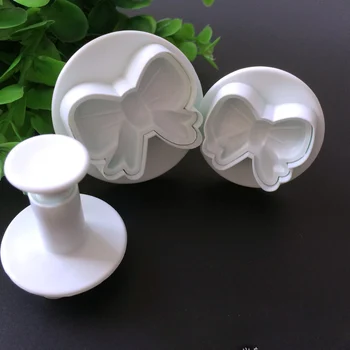 

3Pcs Embossed Stamp Food Grade Plastic Bowknot Snowflake Spring Die Kitchen Baking Accessories Fondant Cake Cutter