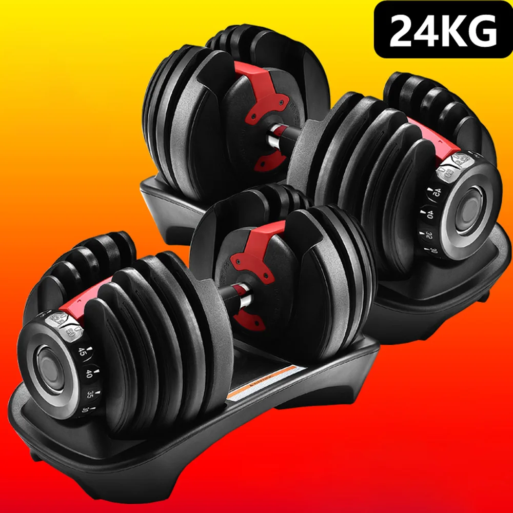 

Dumbbells Men Barbell 52.5 pounds 24kg Adjustable Weight Home Fitness Equipment For Arm Training