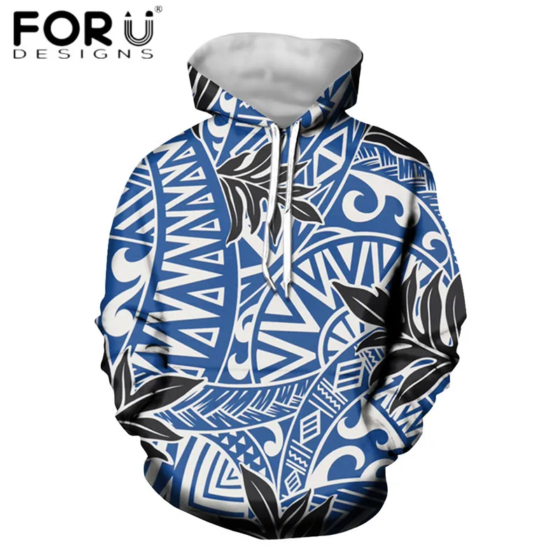 FORUDESIGNS/Модные женские худи, полинезийский традиционный этнический стиль, длинные зимние толстовки для девочек-подростков, Толстовка для отдыха - Цвет: HMA576Z72W