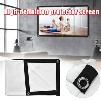 

16:9 Projection Projector Canvas Screen Home Office Movie Manual Pull Down Wall Mounted can CSV