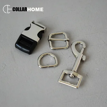 

50 sets metal adjusters buckle 20mm webbing D rings clip hook for bag dog collar leash sewing accessories connection buckles