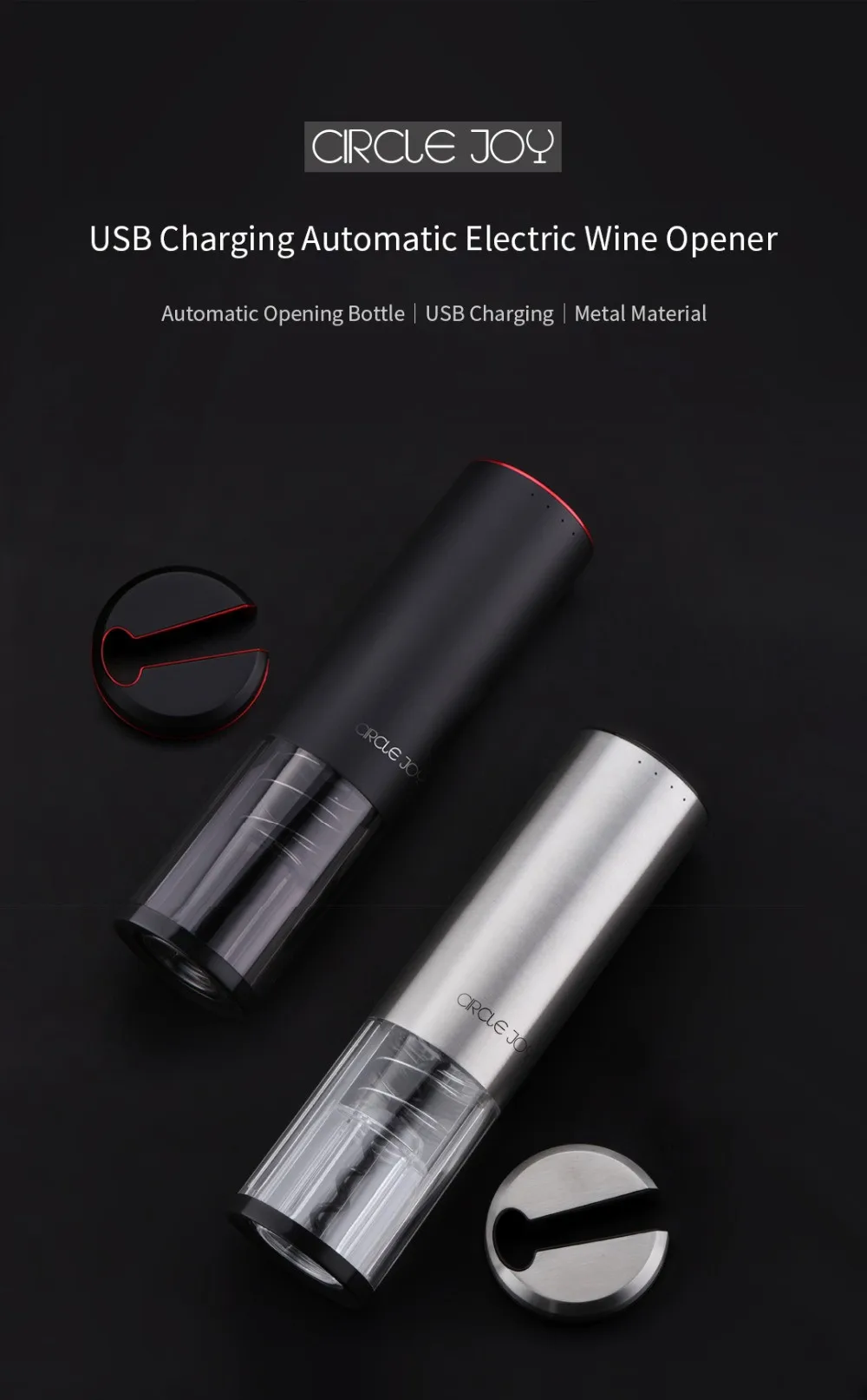 Circle Joy Умная Автоматическая электрическая открывалка usb зарядка для дома, кухни, бара W-ine инструмент для открытия полностью автоматический