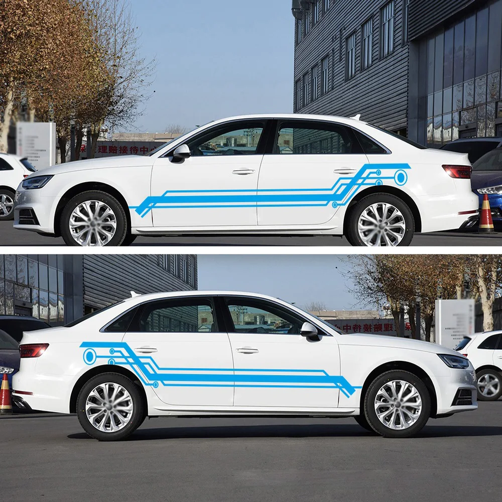 1x автомобильные наружные наклейки гоночные полосы 235x41 см Декоративные наклейки - Цвет: Blue