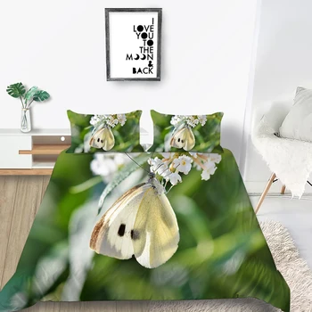 

King Size Bedding Set Butterfly Fresh High End Lifelike 3D Duvet Cover Queen Twin Full Single Double Unique Design Bed Set