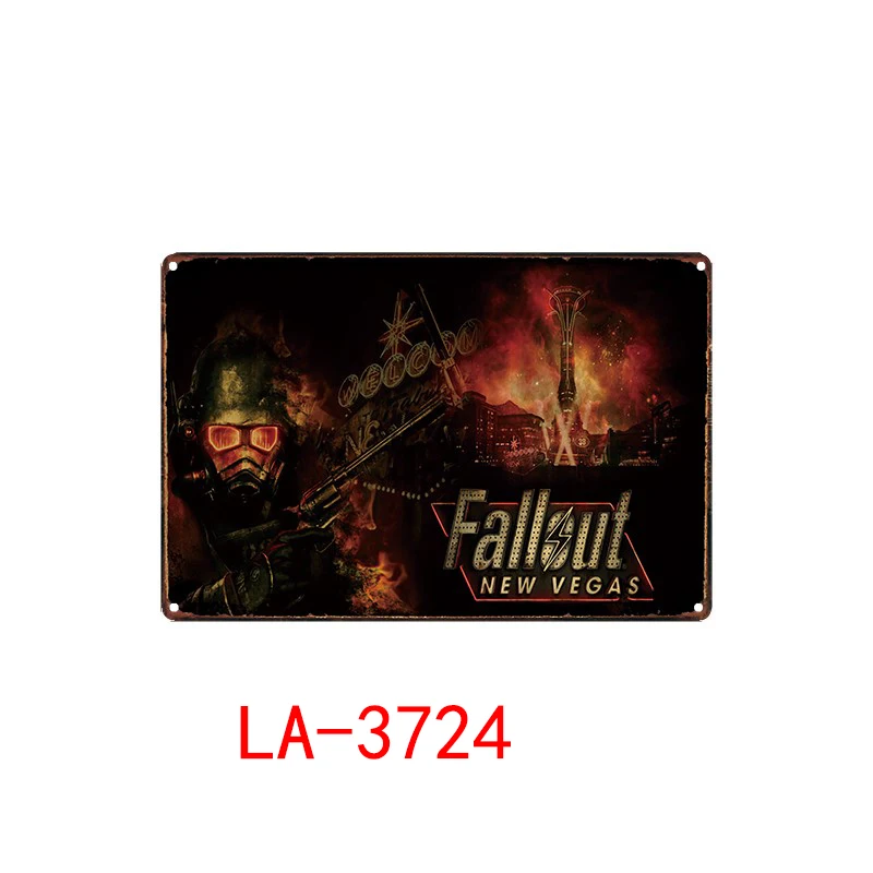 Многоцветный Fallout-металлические вывески, настенный плакат, доска, мотор, настенная живопись, старинный декор для бара, паба - Цвет: Многоцветный