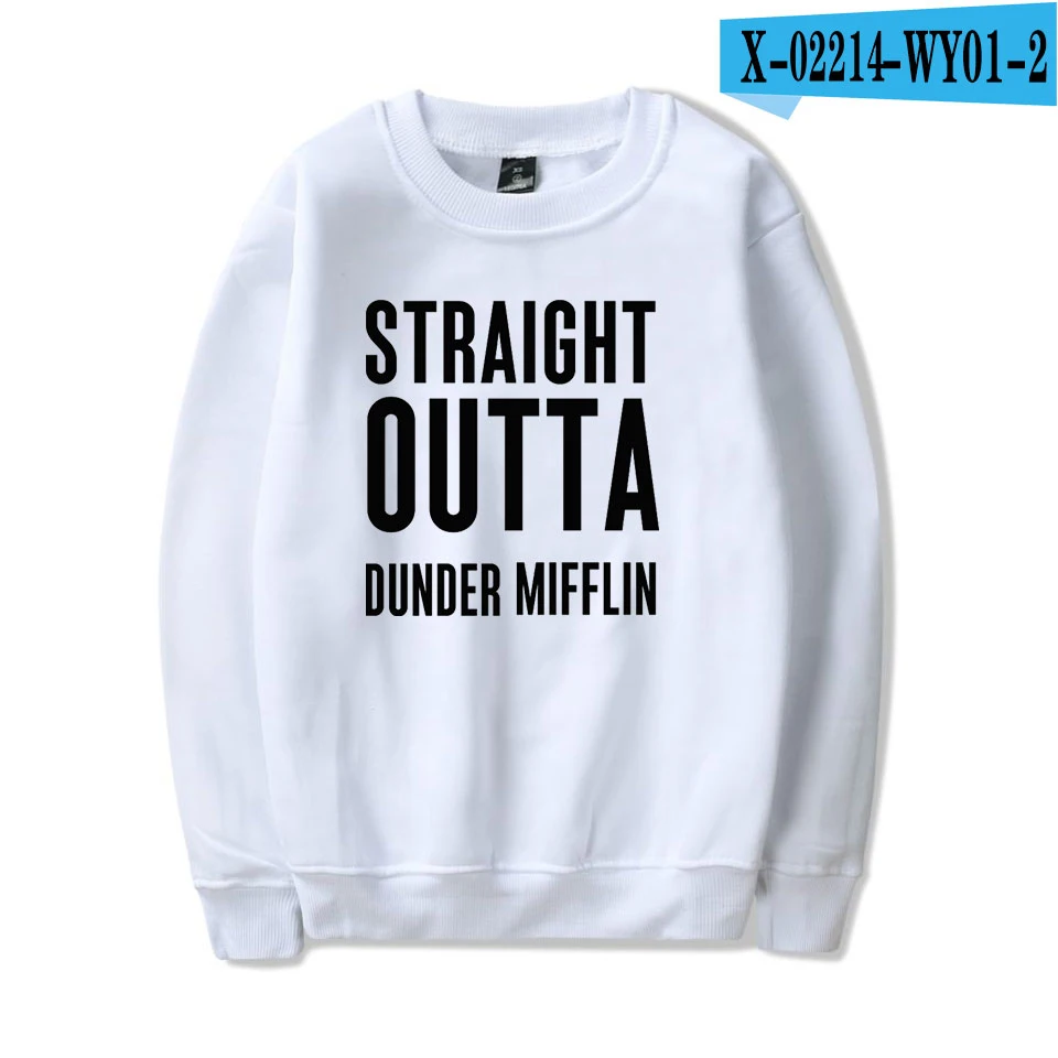 Офис ТВ шоу даундер Миффлин Мужской пуловер с длинными рукавами Crewneck осень и зима мужские толстовки удобные оптом - Цвет: White