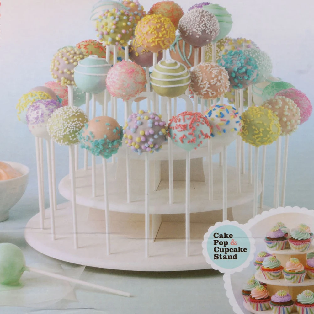 

3 Tier Rack Dessert Display Lollipop Hole DIY Cake Stand Birthday Round Plate Cupcake Party Kitchen Accessories Tool Wedding