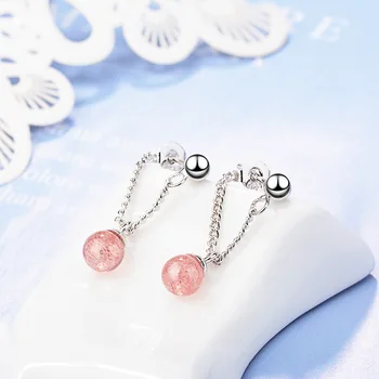 

XIYANIKE 925 Sterling Silver Round Bead Tassel Stud Earrings for Women Korean Fashion Party Accessories Jewelry Prevent Allergy