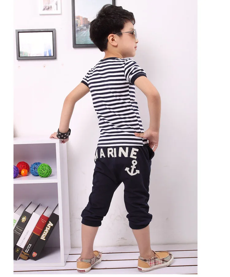VIMIKID/весенне-летние хлопковые комплекты одежды для маленьких мальчиков Детский жилет имитация двух курток топы+ шорты, детские официальные костюмы, k2