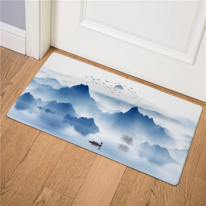 Chinese Landscape Painting Home Doormat Front Door Mat Kitchen Mats Indoor Non-slip Bath Mat Birds and Flower Welcome Floor Mats - Цвет: 1