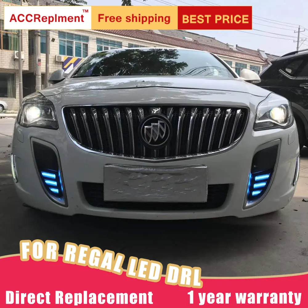 Светодиодный фонарь дневного света для Buick Regal GS 2012- высокой яркости светодиодный DRL направляющий светодиодный противотуманный фонарь с поворотным сигналом, 1 Pai