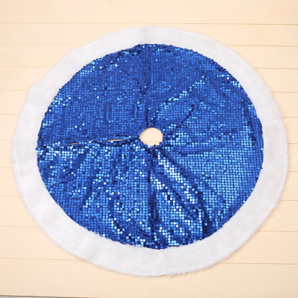 

Practical Festival Shining Home Sequins Party Colorful Sewing Decorative Holiday Christmas Tree Skirt Faux Fur Large Diameter