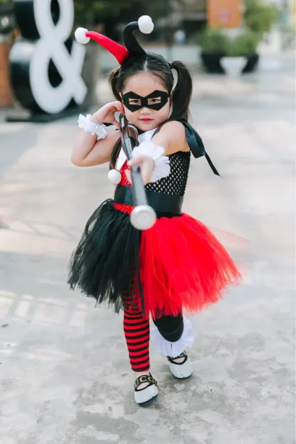 Conjunto De Fantasia De Arlequina Suicida, Esquadrão Suicida Harley Quinn,  Purim, Natal, Festa De Dia Das Bruxas, Cosplay, Harry Quinn, Roupa Tutu  Para Crianças - Fantasias P/ Meninas - AliExpress