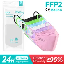 FFP2 Mascarillas Coreanas KN95 FPP2 одобренная Корейская маска для лица с рыбками 4-слойная маска FFP 2 для взрослых FFPP2 маска Rose FFP2mask