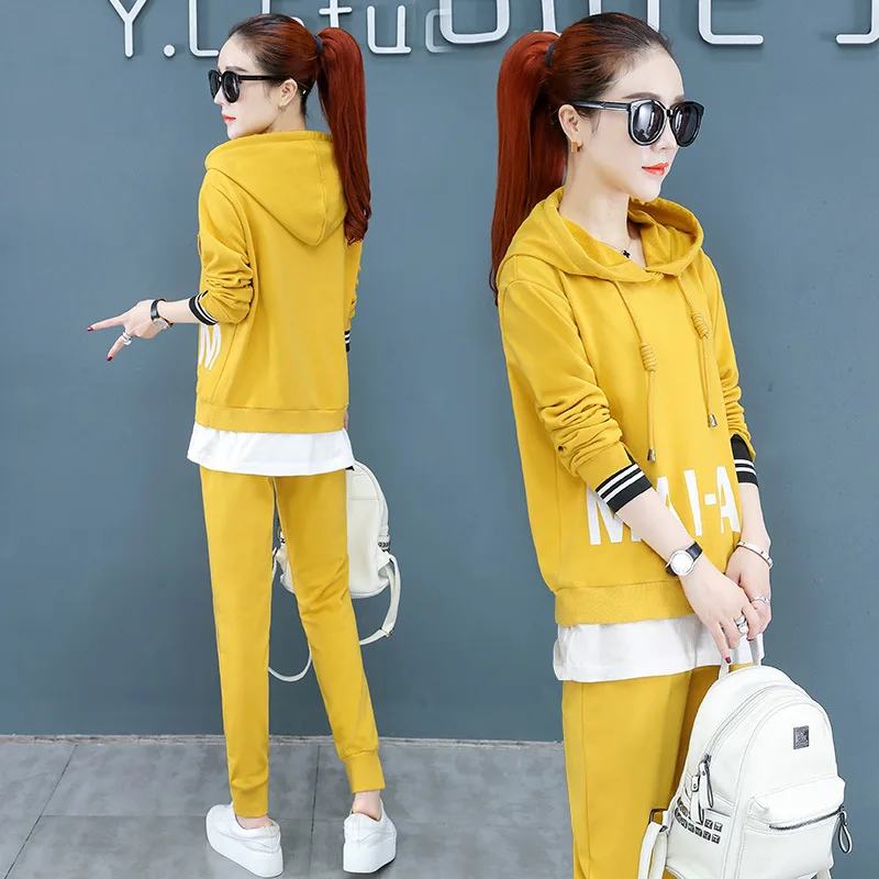 

Korean-style European Goods Women's INS Tops Hoodie Suit 2020 Spring Clothing Spring Casual Sports Clothing Two-Piece Set Fashio