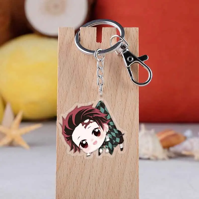 Аниме kimetsu no yaiba акриловый брелок Kamado Tanjirou Kamado Nezuko мультфильм двухсторонний кулон брелок ювелирные изделия аксессуары