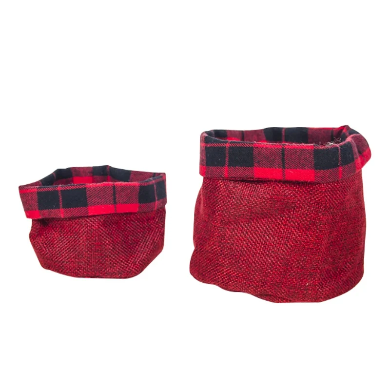 A Santa Claus Storage large&Small Size Basket Gift Christmas Candy Storage Bags Table Decoration Ornament - Цвет: A