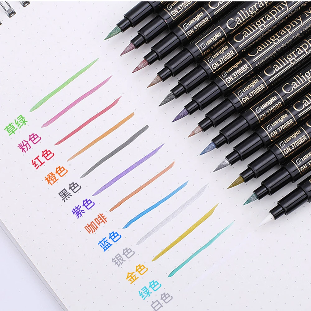 12 Colors Metallic Markers Paints Pens Art Permanent Writing Markers for Paper Stone Glass Wall Art Marker Pen